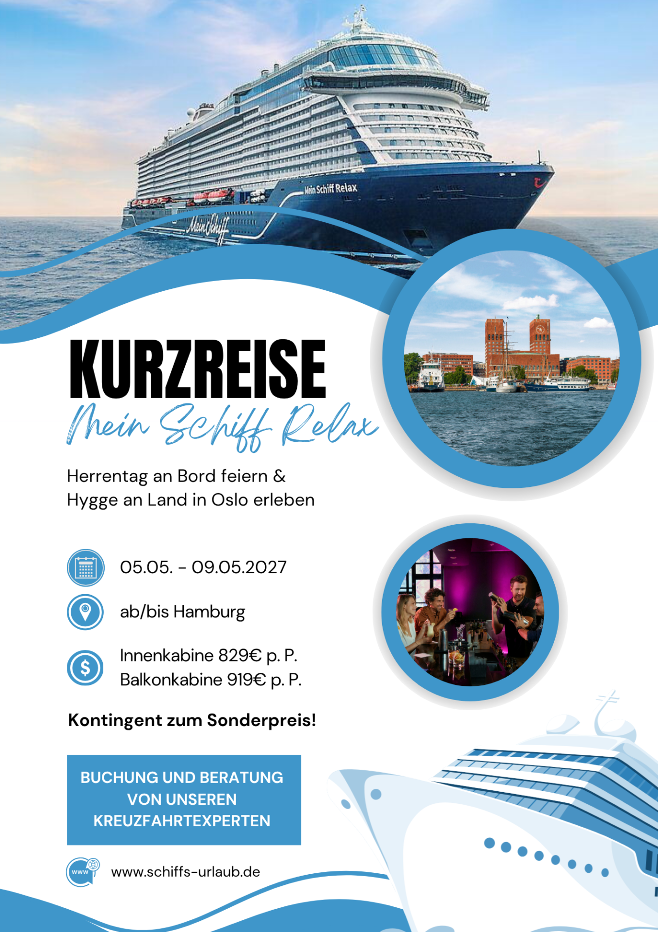 Vatertag 2027 <br> an Bord der <br> <i> Mein Schiff Relax </i>